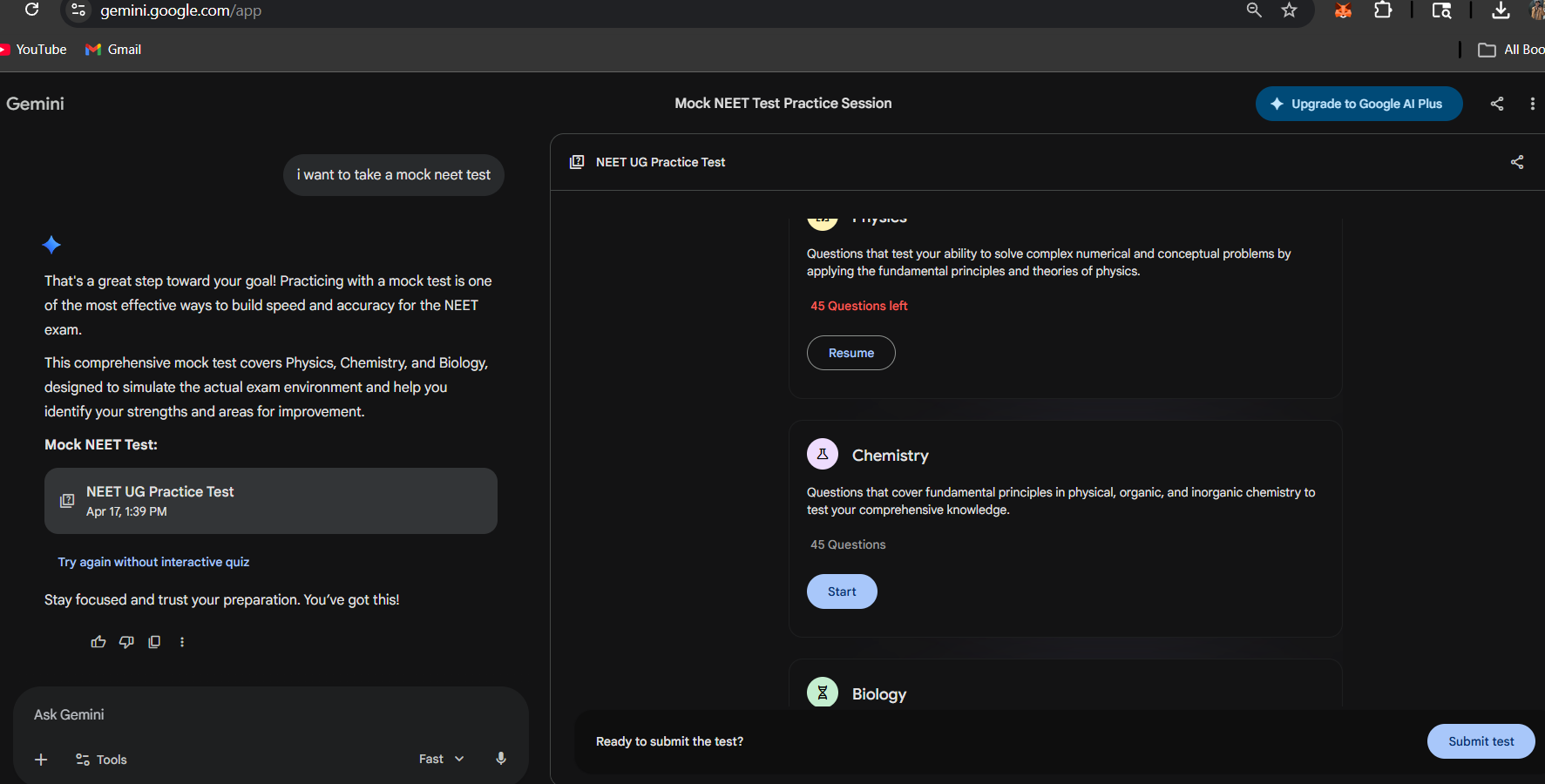 Google Gemini Launches Free NEET Mock Tests (2026) — Full Guide