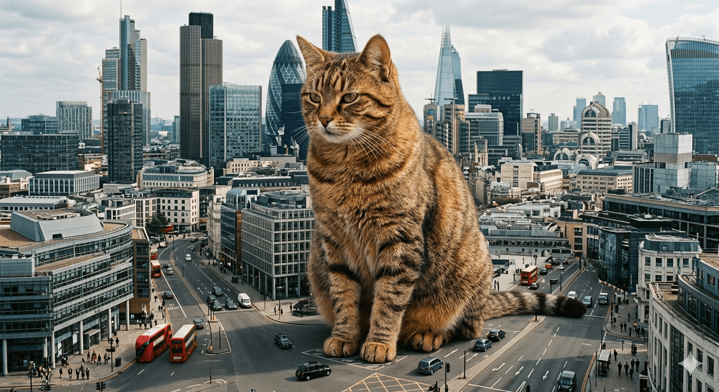 Giant Cat in City
